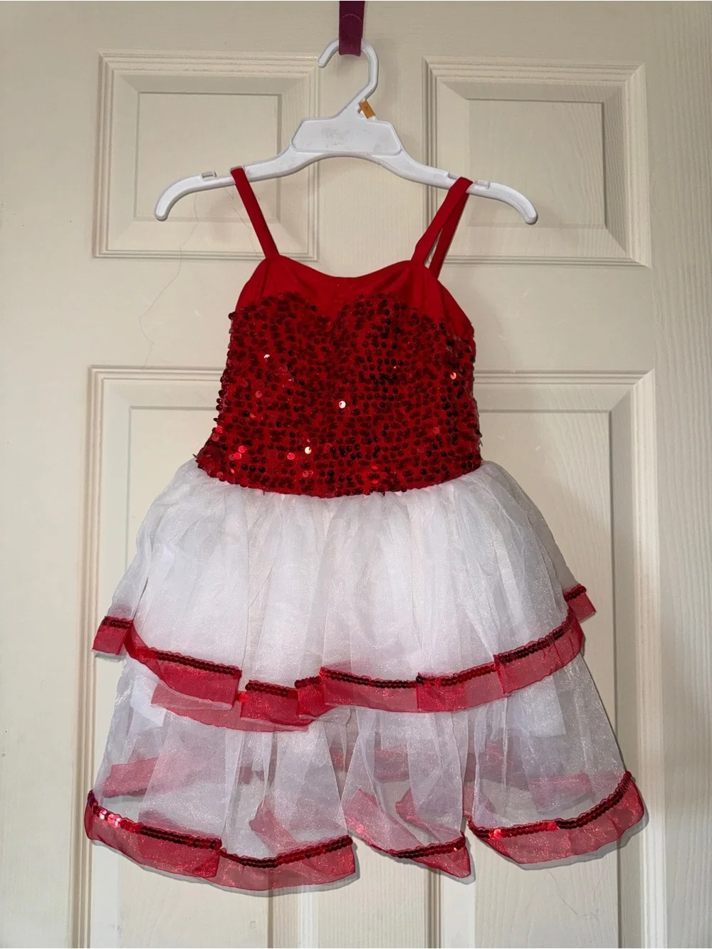 Red Sequin Tulle Girls' Dance Costume Dress - Brand: